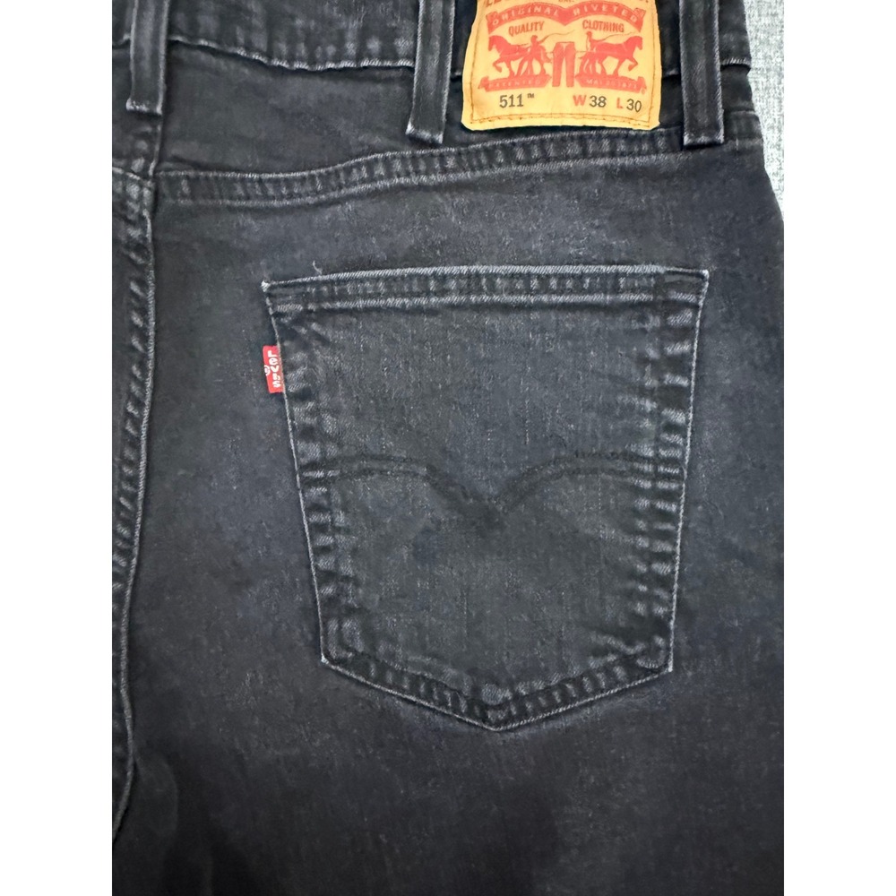 Levis 38x28 511 Slim Fit Jeans Black Denim Jeans Pants